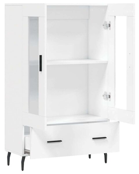 VidaXL Fehér Fa Magasszekrény - Üvegajtó - 69,5x31x115 cm