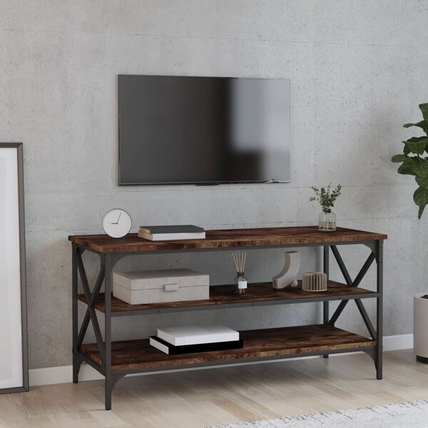 Füstös tölgy színű szerelt fa TV-szekrény 100x40x50 cm