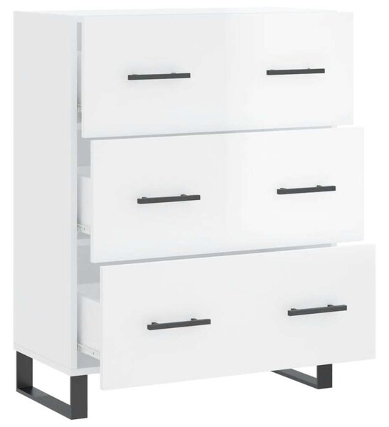 Modern Tálalószekrény - 3 Fiók - Fehér - 70x34x90 cm