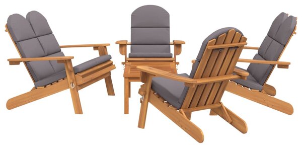 5 részes tömör akácfa kerti Adirondack ülőgarnitúra