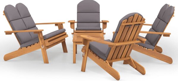 5 részes tömör akácfa kerti Adirondack ülőgarnitúra