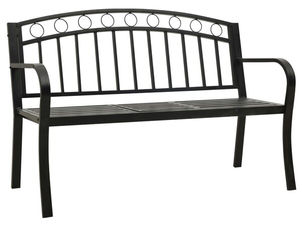 Fekete acél kerti pad asztallal 120 cm