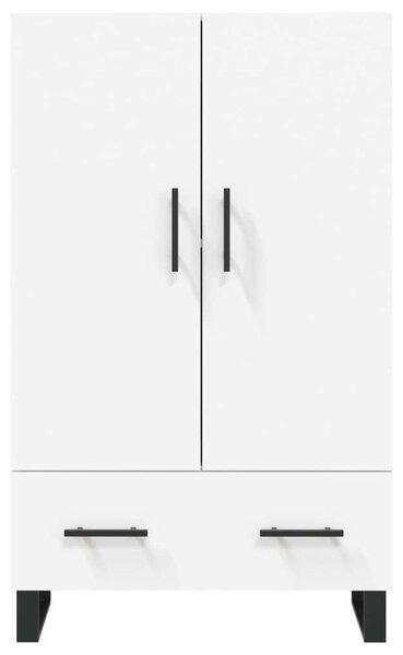 Modern Fehér Fa Magasszekrény - 2 Ajtó, 2 Fiók - 69,5x31x115 cm