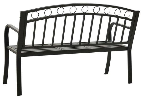 Fekete acél kerti pad asztallal 120 cm