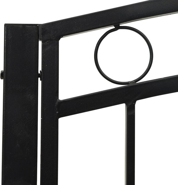 Fekete acél kerti pad asztallal 120 cm