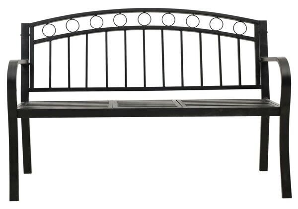 Fekete acél kerti pad asztallal 120 cm