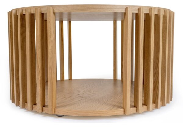 Drum tölgyfa dohányzóasztal, ø 83 cm - Woodman