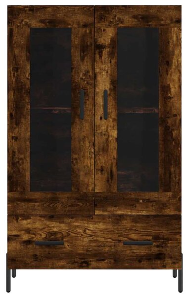 Modern Fa Magasszekrény - Füstös Tölgy - 69,5x31x115 cm