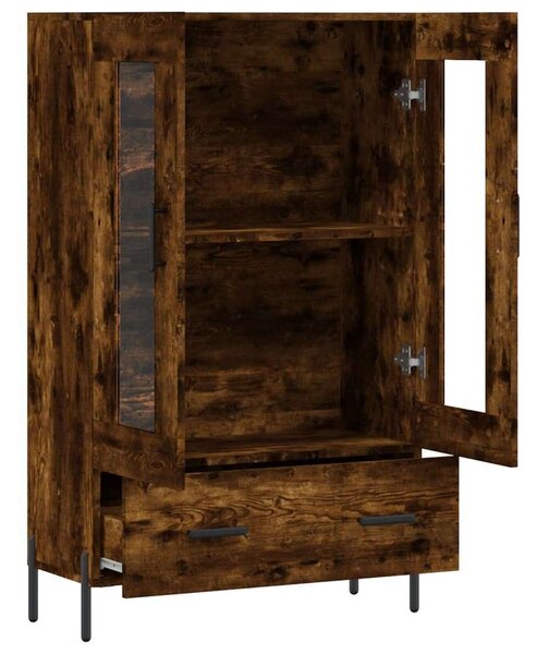 Modern Fa Magasszekrény - Füstös Tölgy - 69,5x31x115 cm