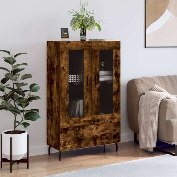 Modern Füstös Tölgy Fa Magasszekrény - 69,5x31x115 cm
