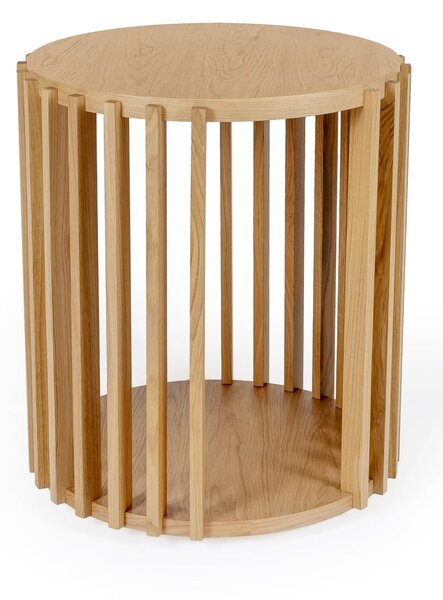 Drum tölgyfa tárolóasztal, ø 53 cm - Woodman