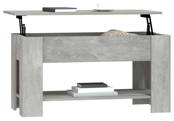 Betonszürke szerelt fa dohányzóasztal 101 x 49 x 52 cm