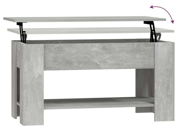 Betonszürke szerelt fa dohányzóasztal 101 x 49 x 52 cm