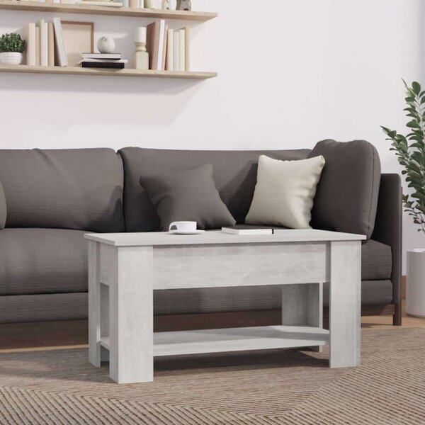 Betonszürke szerelt fa dohányzóasztal 101 x 49 x 52 cm