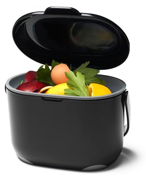 Caddy fekete-szürke komposztálható hulladék gyűjtő, 2,5 l - Addis