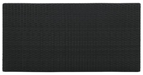 Fekete polyrattan bárasztal tárolópolccal 120 x 60 x 110 cm
