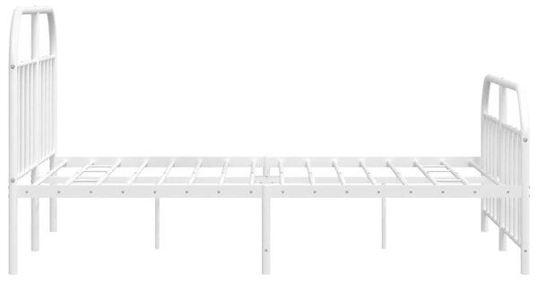 Fehér fém ágykeret fej- és lábtámlával 150x200 cm