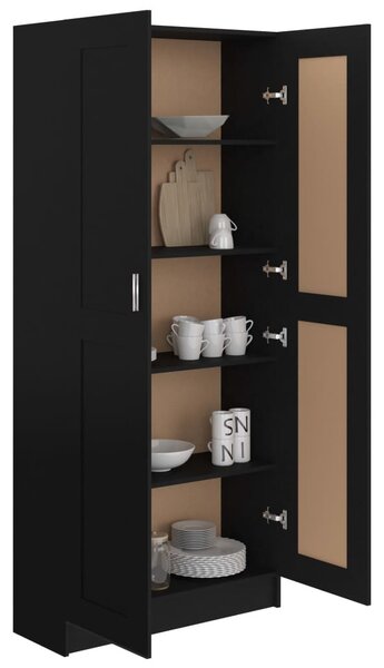 Fekete szerelt fa könyvszekrény 82,5 x 30,5 x 185,5 cm