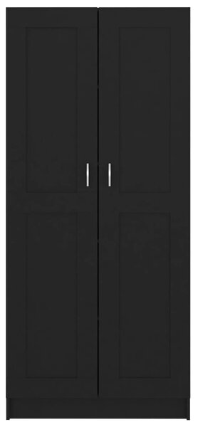 Fekete szerelt fa könyvszekrény 82,5 x 30,5 x 185,5 cm