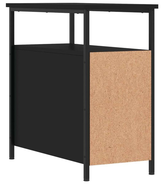 2 db Fekete Fa Éjjeliszekrény - 30x60x60 cm