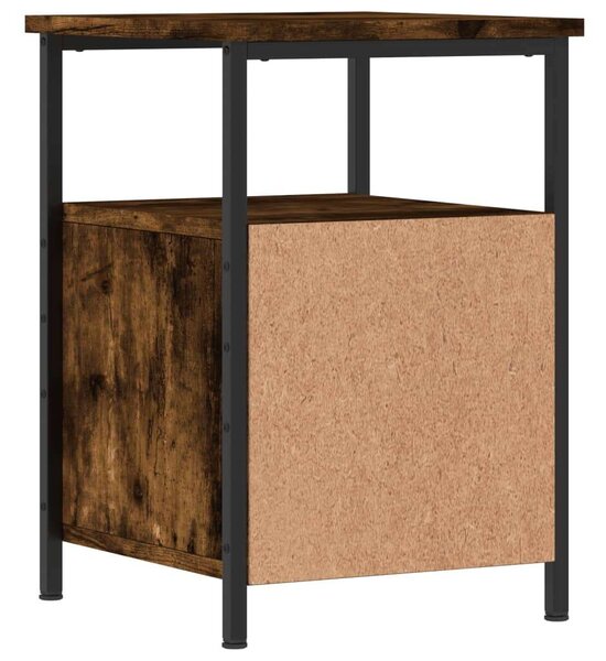 Modern Ipari Éjjeliszekrény Szett - 2 db - Füstös Tölgy - 34x35,5x50 cm