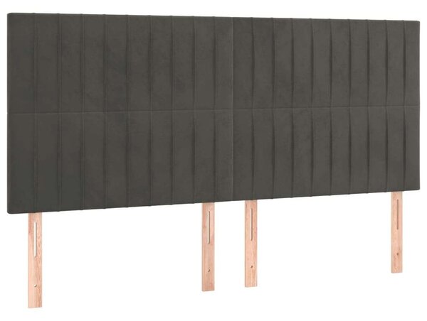 LED-es Bársony Fejtámla - Sötétszürke - 160cm