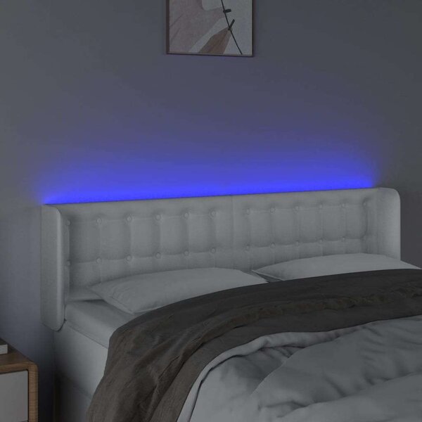 LED-es Fejtámla - Fehér Műbőr - 147cm