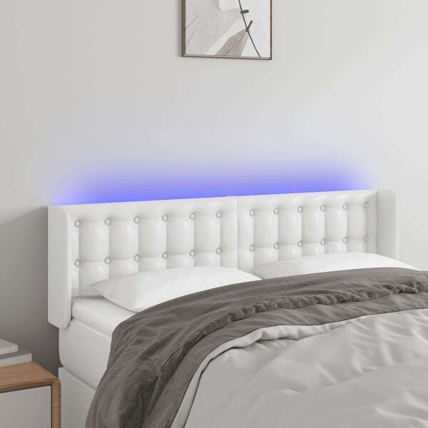 LED-es Fejtámla - Fehér Műbőr - 147cm