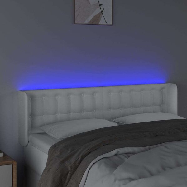 LED-es Fejtámla - Fehér Műbőr - 147cm