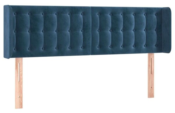 Bársony LED Fejtámla - Sötétkék - 147x16x78/88cm