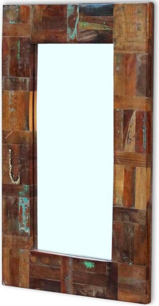 Tömör újrahasznosított fa tükör 80 x 50 cm