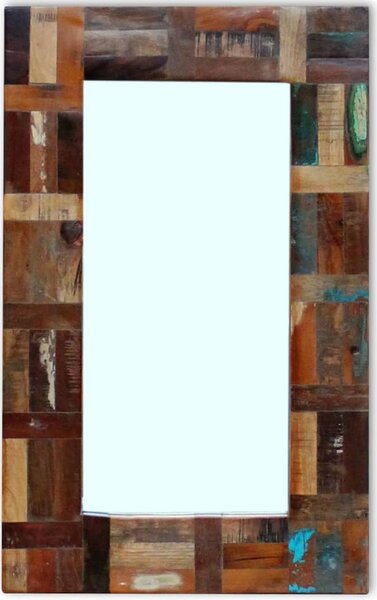 Tömör újrahasznosított fa tükör 80 x 50 cm
