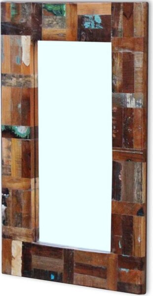 Tömör újrahasznosított fa tükör 80 x 50 cm