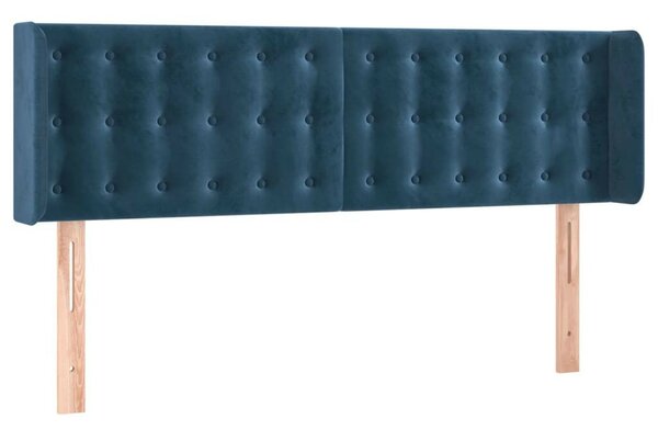 Bársony LED Fejtámla - Sötétkék - 147x16x78/88cm