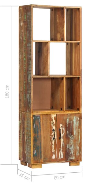 Tömör újrahasznosított fa könyvespolc 60 x 35 x 180 cm
