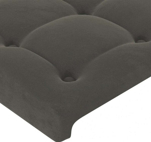 Bársony LED Fejtámla - Sötétszürke - 203x16x118/128cm