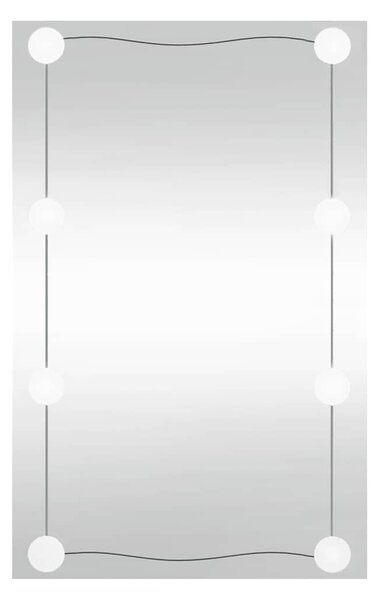 Téglalap alakú üveg falitükör LED fényekkel 40 x 60 cm