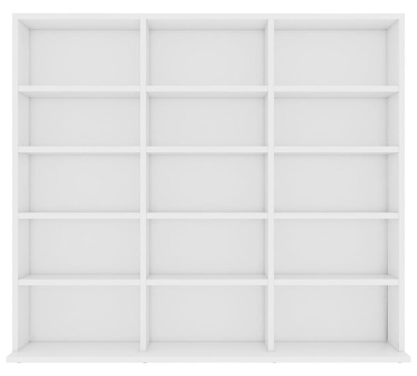Fehér szerelt fa CD-tartó szekrény 100 x 23 x 89,5 cm