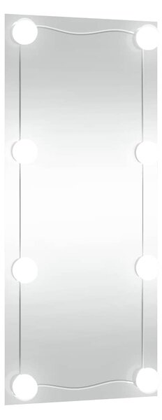 Téglalap alakú üveg falitükör LED fényekkel 50 x 100 cm