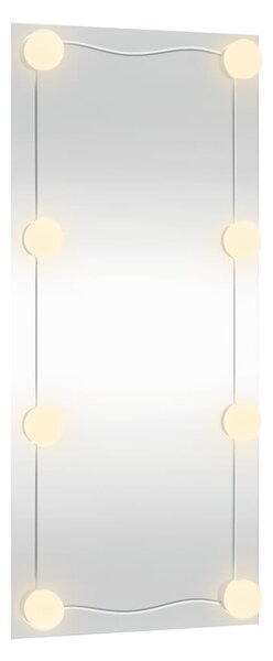 Téglalap alakú üveg falitükör LED fényekkel 30 x 80 cm