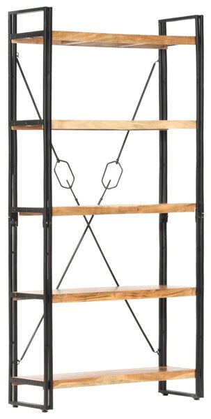 5-szintes tömör akácfa könyvespolc 90 x 30 x 180 cm