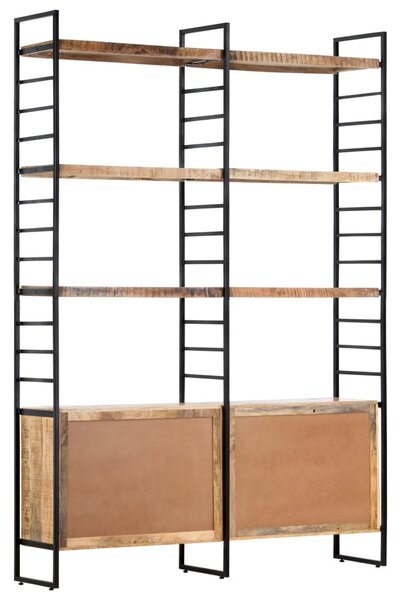 4-szintes nyers mangófa könyvespolc 124 x 30 x 180 cm