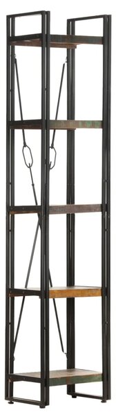 5 szintes tömör újrahasznosított fa könyvespolc 40x30x180 cm