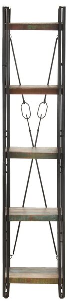5 szintes tömör újrahasznosított fa könyvespolc 40x30x180 cm