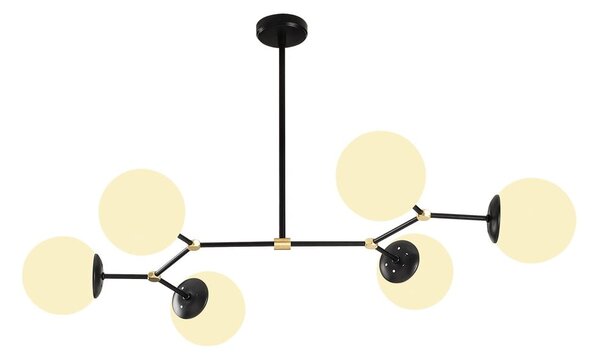 Fekete-fehér függőlámpa üveg búrával Damar – Opviq lights