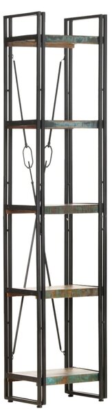 5 szintes tömör újrahasznosított fa könyvespolc 40x30x180 cm
