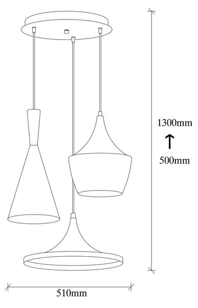 Fekete-rézszínű függőlámpa fém búrával ø 51 cm Elmas – Opviq lights