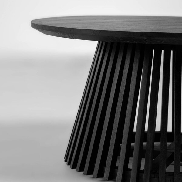 Irune fekete teakfa dohányzóasztal, ⌀ 80 cm - Kave Home