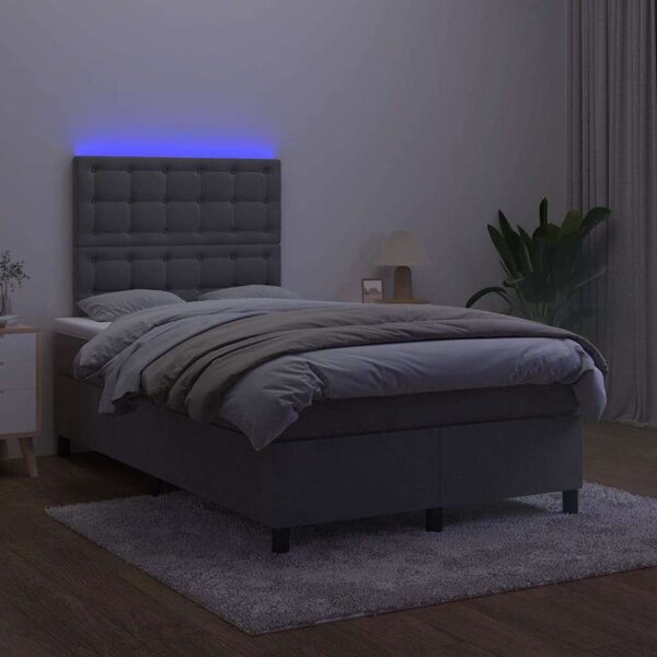 VIDAXL - Bársony Ágy LED-del - 120x200 cm