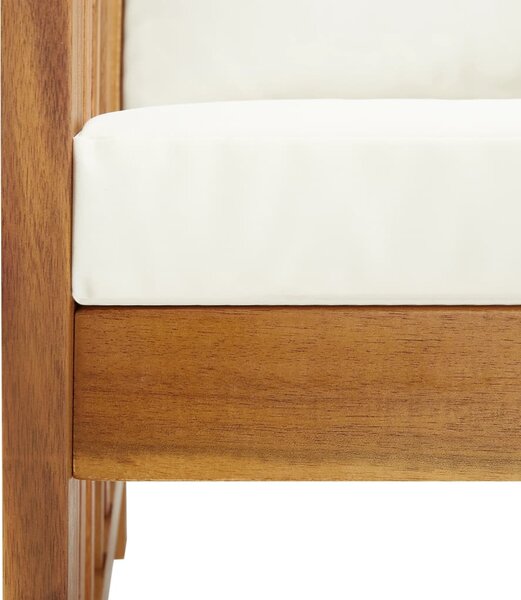 Tömör akácfa kerti pad párnákkal 119 cm
